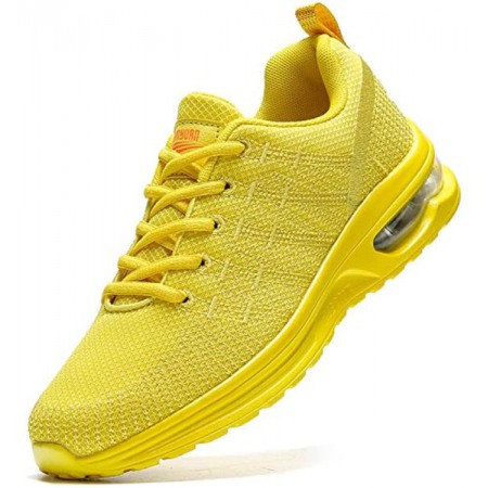 Running Shoes Men's Athletic Gym Tennis Shoes Sneakers Lightweight Walking Shoes Yellow